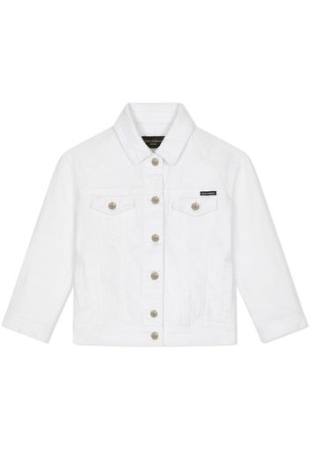 Dolce & Gabbana Kids Giacca denim con applicazione - Bianco