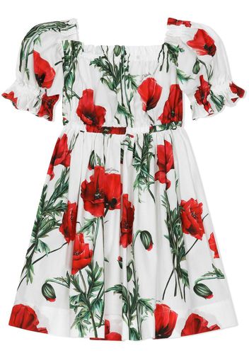 Dolce & Gabbana Kids Abito a fiori - Bianco