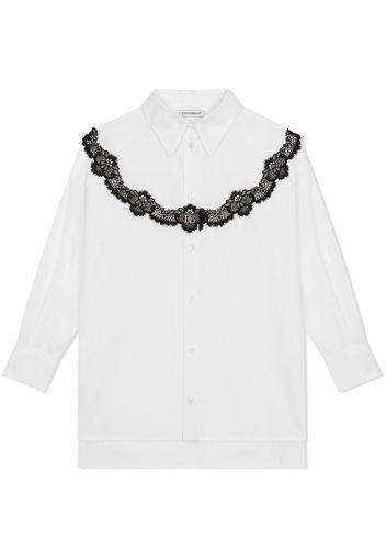 Dolce & Gabbana Kids Camicia con dettagli in pizzo - Bianco