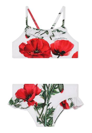 Dolce & Gabbana Kids floral-print bikini - Bianco