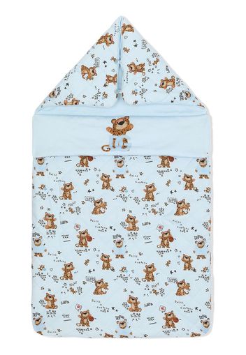 Dolce & Gabbana Kids all-over teddy-print sleep bag - Blu