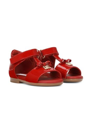 Dolce & Gabbana Kids logo-plaque touch-strap sandals - Rosso