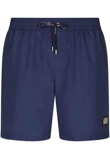 Dolce & Gabbana logo-plaque swim shorts - Blu