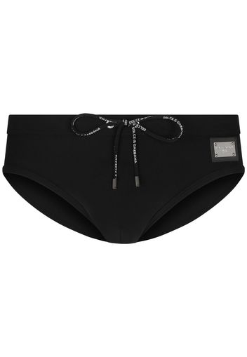 Dolce & Gabbana logo-patch swim trunks - Nero