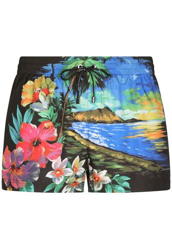 Dolce & Gabbana Hawaiian print swim shorts - Multicolore