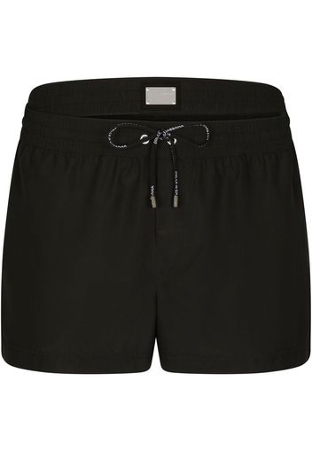 Dolce & Gabbana short double-waistband swim shorts - Nero