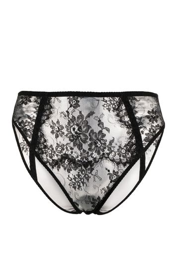 Dolce & Gabbana floral-lace high-waisted briefs - Nero