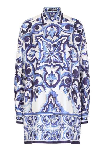 Dolce & Gabbana Majolica-print silk shirt - Blu