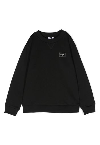 Dolce & Gabbana Kids logo-patch sweatshirt - Nero