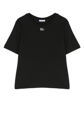 Dolce & Gabbana Kids logo-plaque short-sleeved T-shirt - Nero