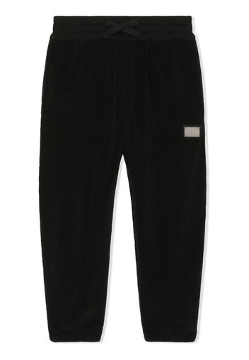 Dolce & Gabbana Kids Pantaloni sportivi con applicazione - Nero