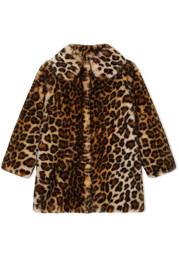 Dolce & Gabbana Kids Pelliccia sintetica leopardata - Marrone