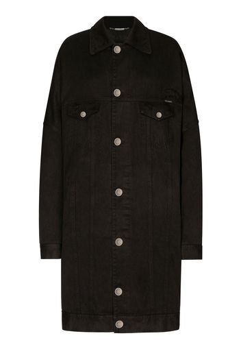 Dolce & Gabbana Cappotto denim monopetto - Nero