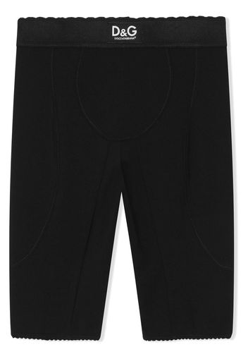 Dolce & Gabbana Kids Leggings con banda logo - Nero