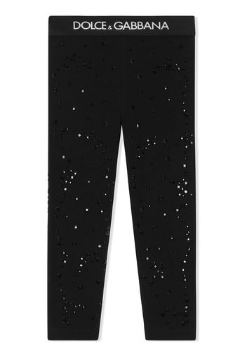 Dolce & Gabbana Kids Leggings con decorazione - Nero