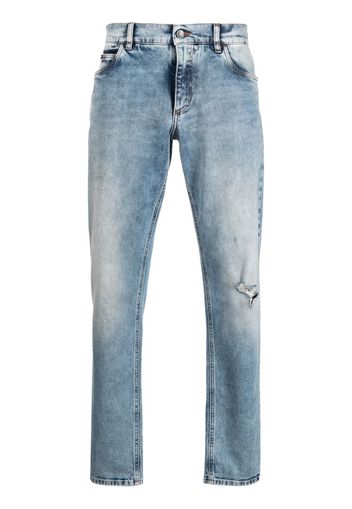 Dolce & Gabbana logo-plaque straight-leg jeans - Blu