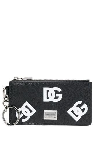 Dolce & Gabbana logo-print leather cardholder - Nero