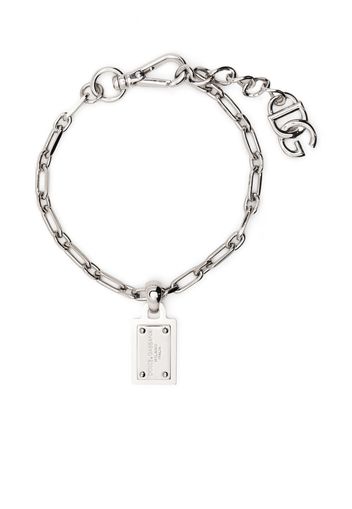 Dolce & Gabbana logo-tag chain-link bracelet - Argento