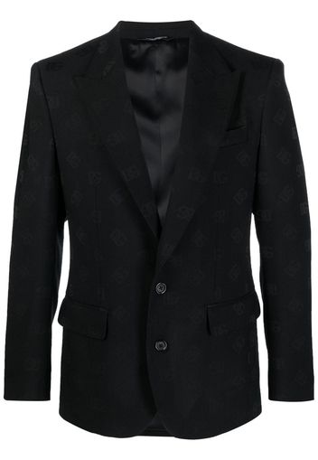 Dolce & Gabbana logo-jacquard single-breasted blazer - Nero