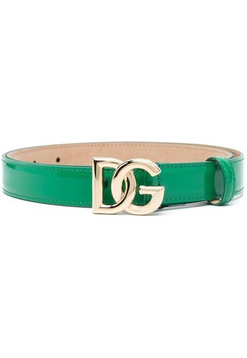 Dolce & Gabbana logo-buckle leather belt - Verde