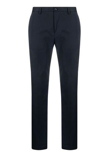 Dolce & Gabbana logo-plaque stretch cotton trousers - Blu