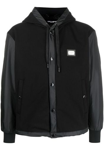 Dolce & Gabbana chest logo-plaque hooded jacket - Nero