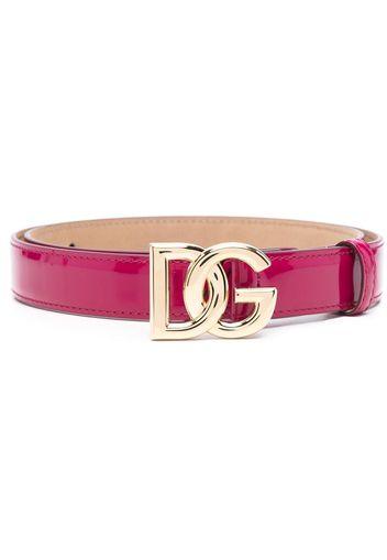 Dolce & Gabbana patent leather logo-buckle belt - Rosa