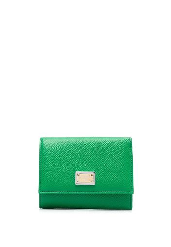 Dolce & Gabbana logo-plaque compact wallet - Verde