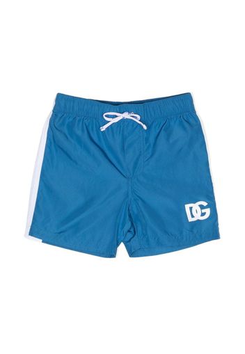 Dolce & Gabbana Kids logo-print swim shorts - Blu