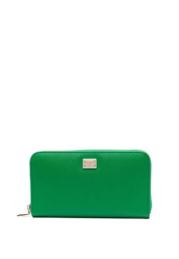 Dolce & Gabbana logo-plaque leather wallet - Verde