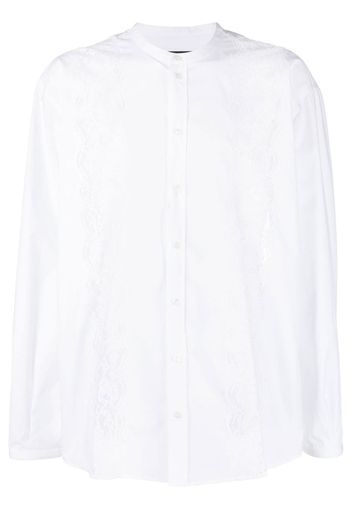 Dolce & Gabbana lace-insert collarless shirt - Bianco