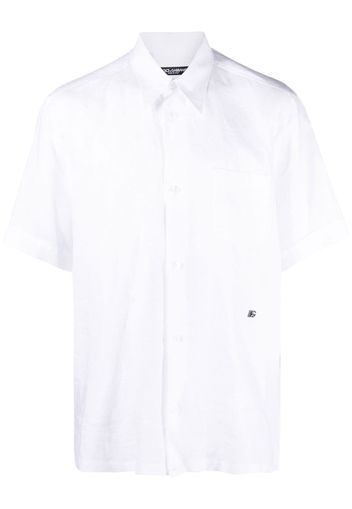 Dolce & Gabbana logo-plaque bowling shirt - W0800 BIANCO