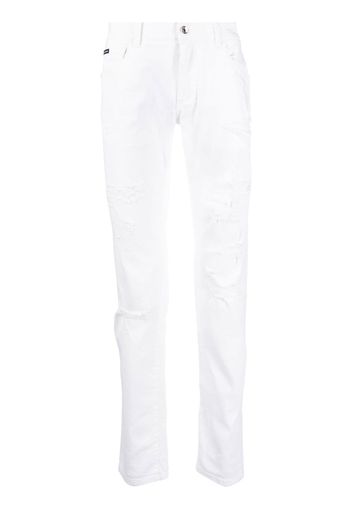 Dolce & Gabbana distressed straight-leg jeans - Bianco