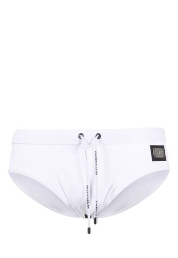 Dolce & Gabbana logo-plaque swimming trunks - Bianco