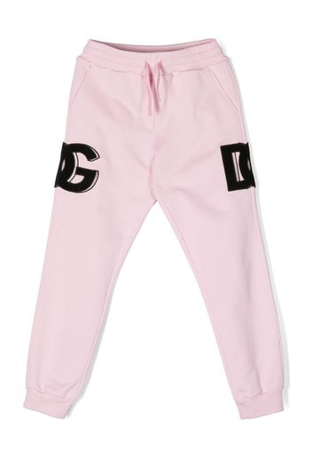 Dolce & Gabbana Kids logo-patch cotton track trousers - Rosa