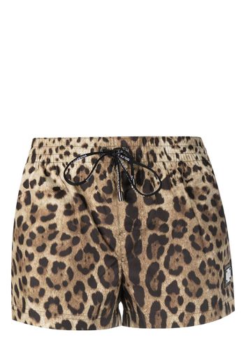 Dolce & Gabbana leopard-print mini shorts - Nero