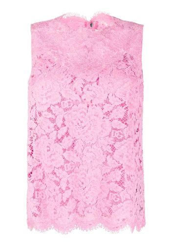 Dolce & Gabbana Top smanicato a fiori - Rosa