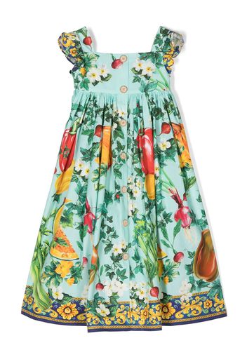 Dolce & Gabbana Kids ruffled floral-print dress - Blu