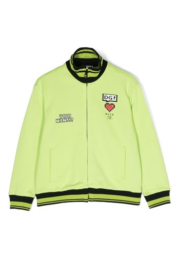 Dolce & Gabbana Kids logo-print cotton bomber jacket - Verde