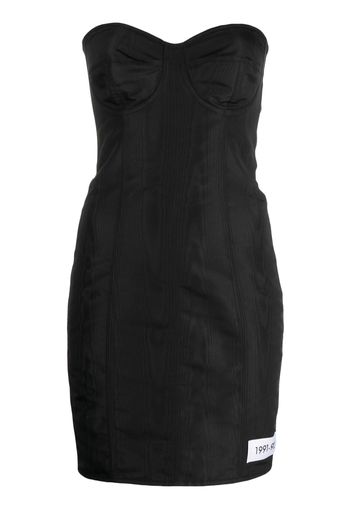 Dolce & Gabbana moiré-faille strapless minidress - Nero