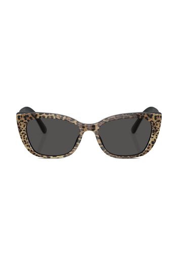 Dolce & Gabbana Kids cheetah-print cat-eye frame sunglasses - Marrone