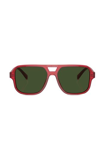 Dolce & Gabbana Kids logo-print square-frame sunglasses - Rosso