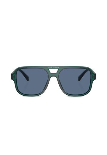 Dolce & Gabbana Kids logo-print square-frame sunglasses - Verde