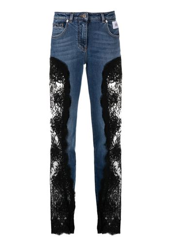 Dolce & Gabbana lace-insert skinny jeans - Blu