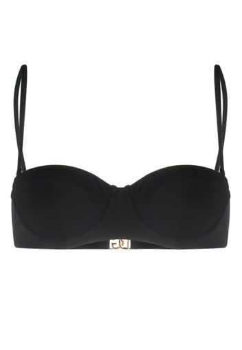 Dolce & Gabbana logo-plaque bikini top - Nero