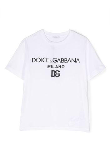 Dolce & Gabbana Kids DG Milano logo-print T-Shirt - Bianco