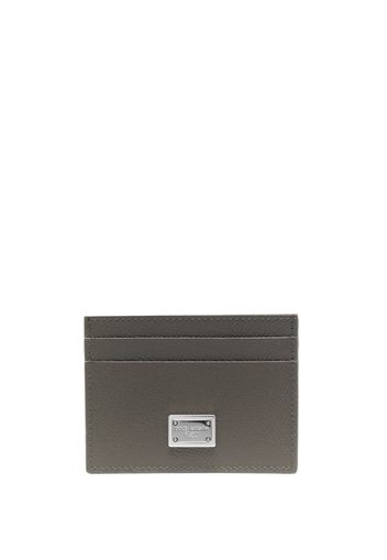 Dolce & Gabbana logo-plaque leather card holder - Verde