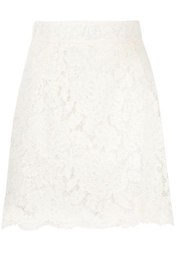 Dolce & Gabbana lace-detail miniskirt - Bianco