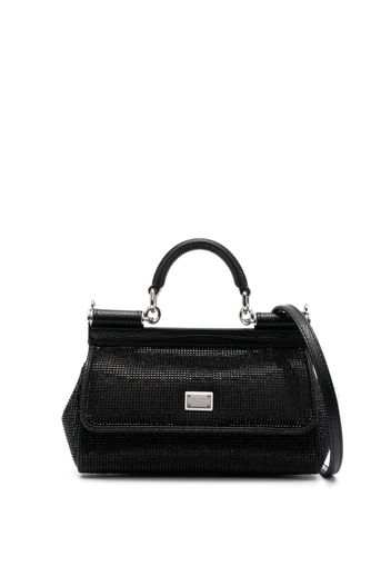 Dolce & Gabbana Borsa a spalla con strass - Nero