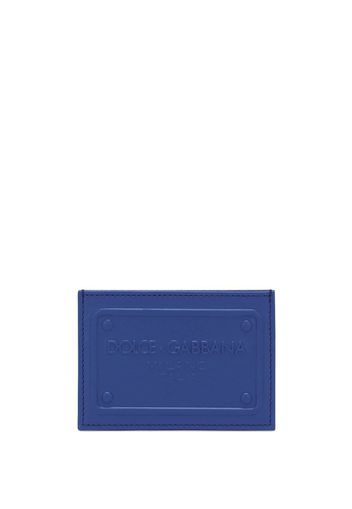 Dolce & Gabbana logo-embossed leather cardholder - Blu